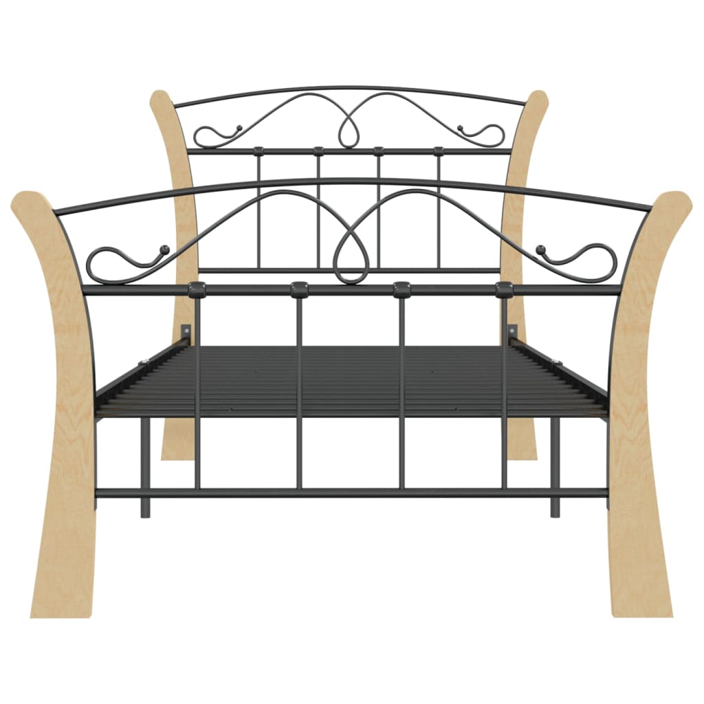 Cadre de lit sans matelas noir métal 90x200 cm - XIOS