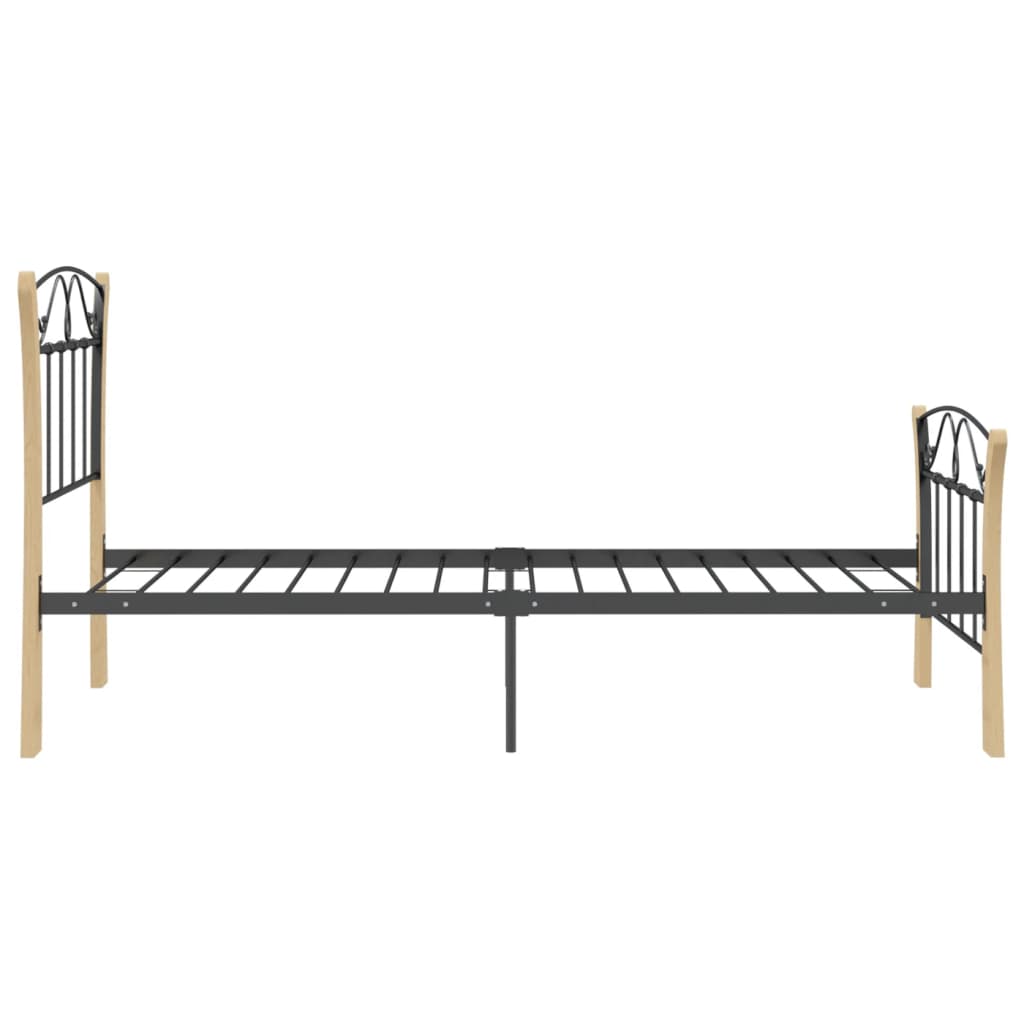 Cadre de lit sans matelas noir métal 90x200 cm - XIOS