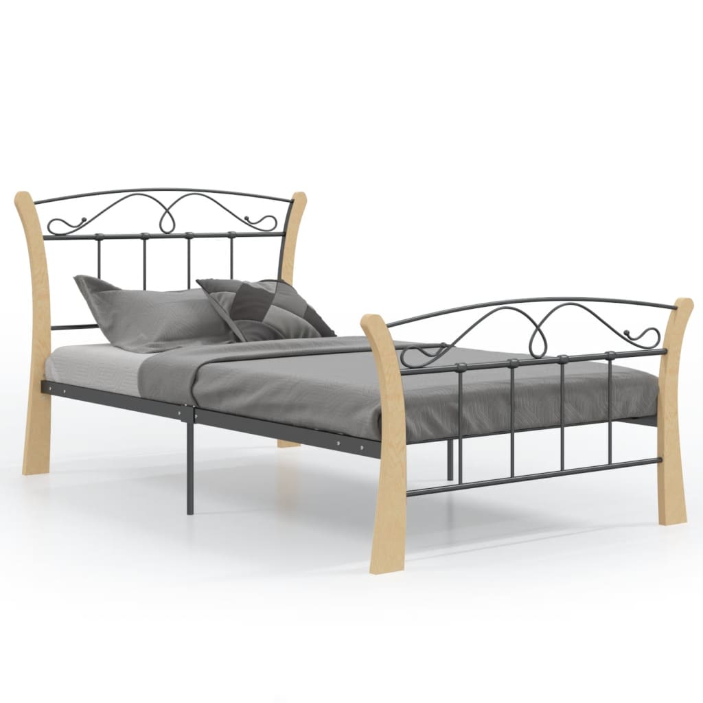 Cadre de lit sans matelas noir métal 100x200 cm - XIOS