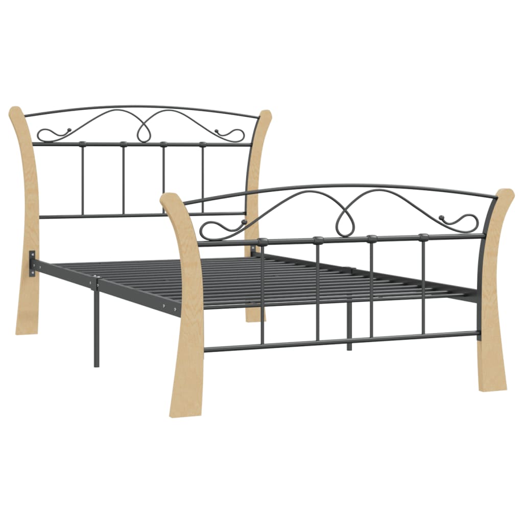 Cadre de lit sans matelas noir métal 100x200 cm - XIOS