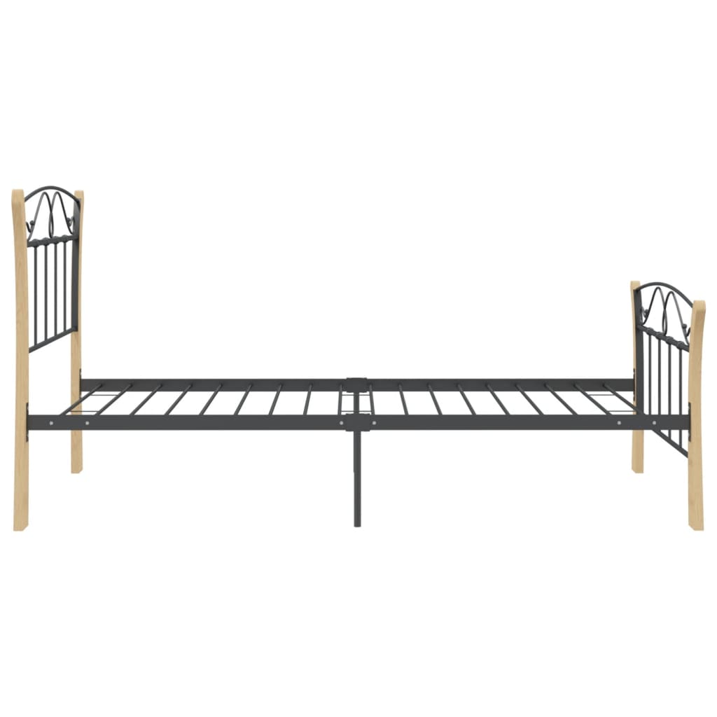 Cadre de lit sans matelas noir métal 100x200 cm - XIOS