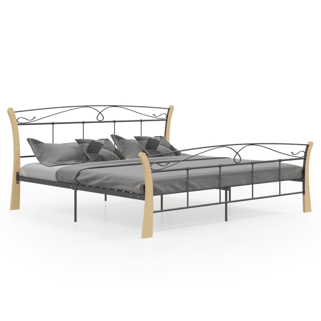 Cadre de lit sans matelas noir métal 200x200 cm - XIOS