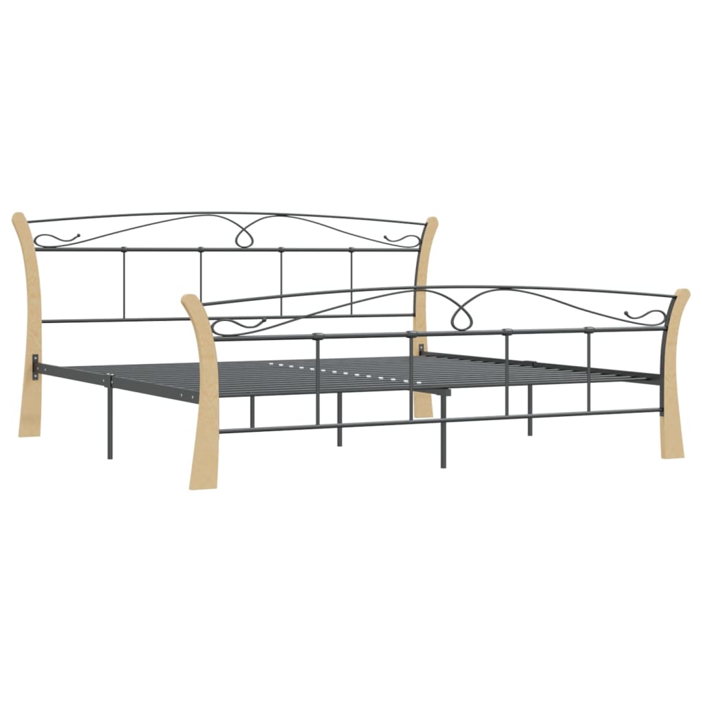 Cadre de lit sans matelas noir métal 200x200 cm - XIOS