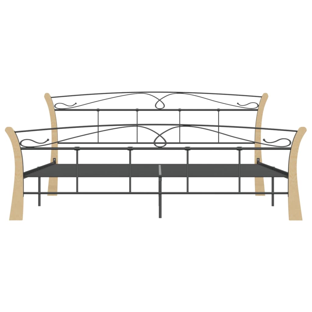 Cadre de lit sans matelas noir métal 200x200 cm - XIOS