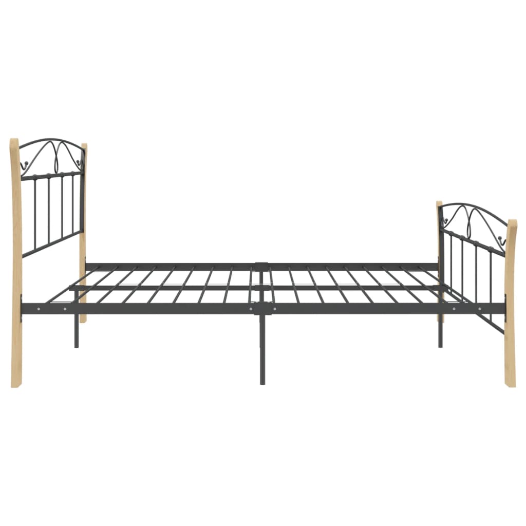 Cadre de lit sans matelas noir métal 200x200 cm - XIOS