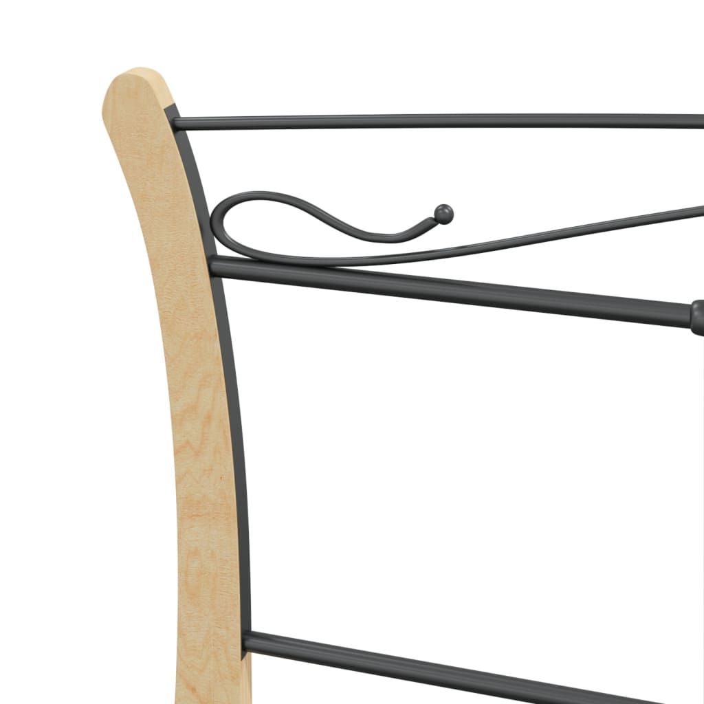 Cadre de lit sans matelas noir métal 200x200 cm - XIOS