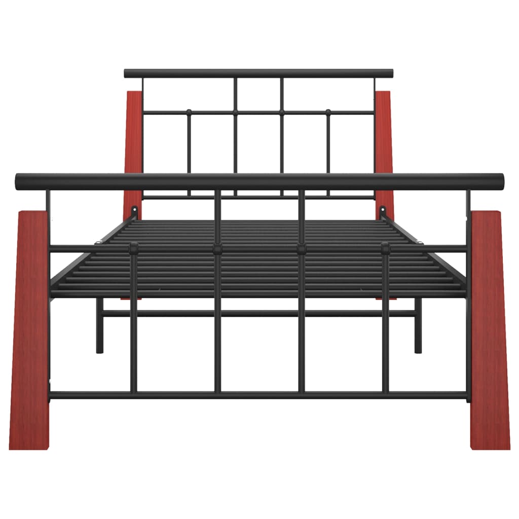Cadre de lit sans matelas métal bois de chêne massif 90x200 cm - XIOS