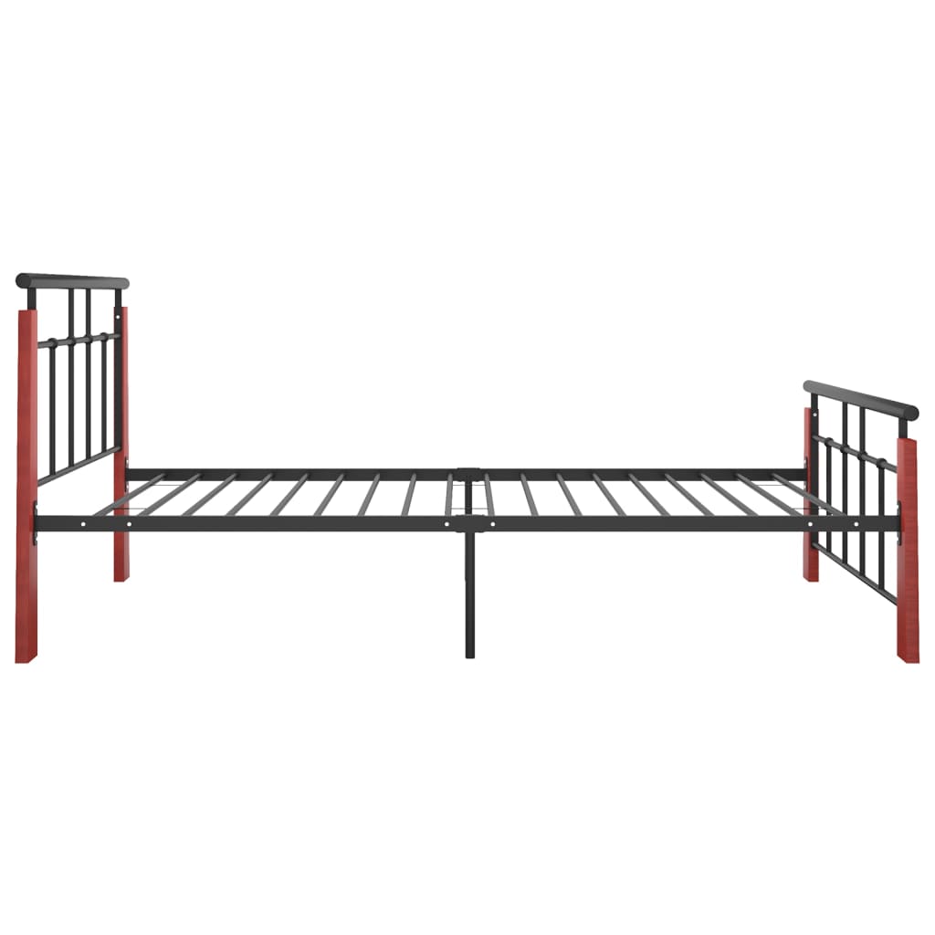 Cadre de lit sans matelas métal bois de chêne massif 90x200 cm - XIOS