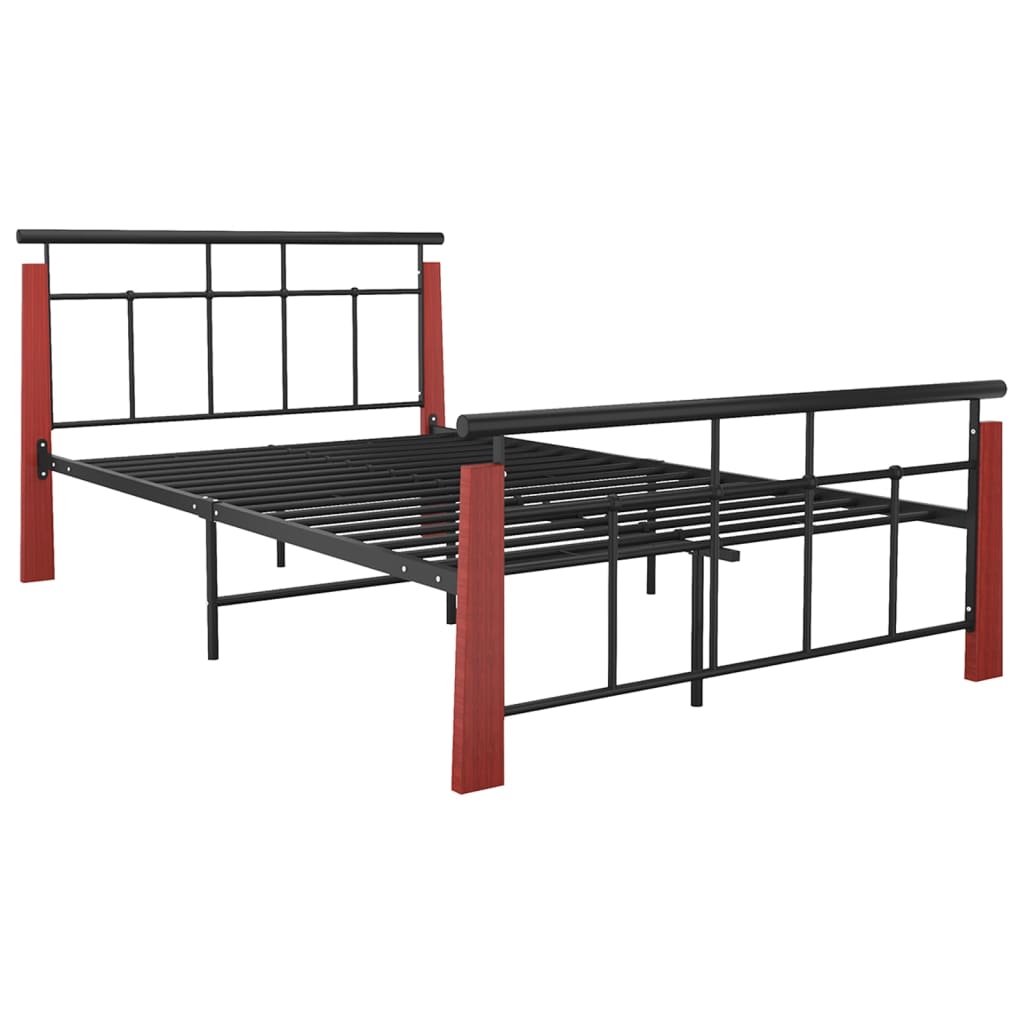 Cadre de lit sans matelas métal bois de chêne massif 120x200 cm - XIOS