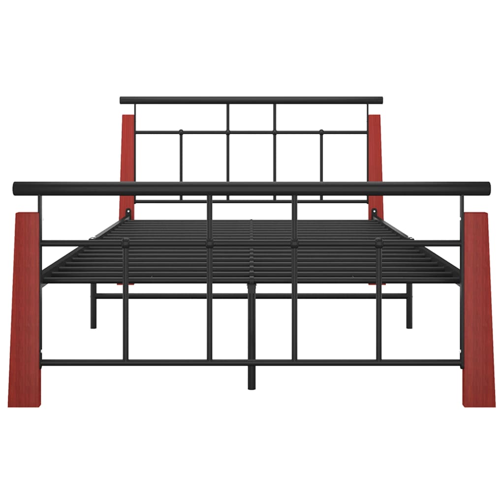 Cadre de lit sans matelas métal bois de chêne massif 120x200 cm - XIOS