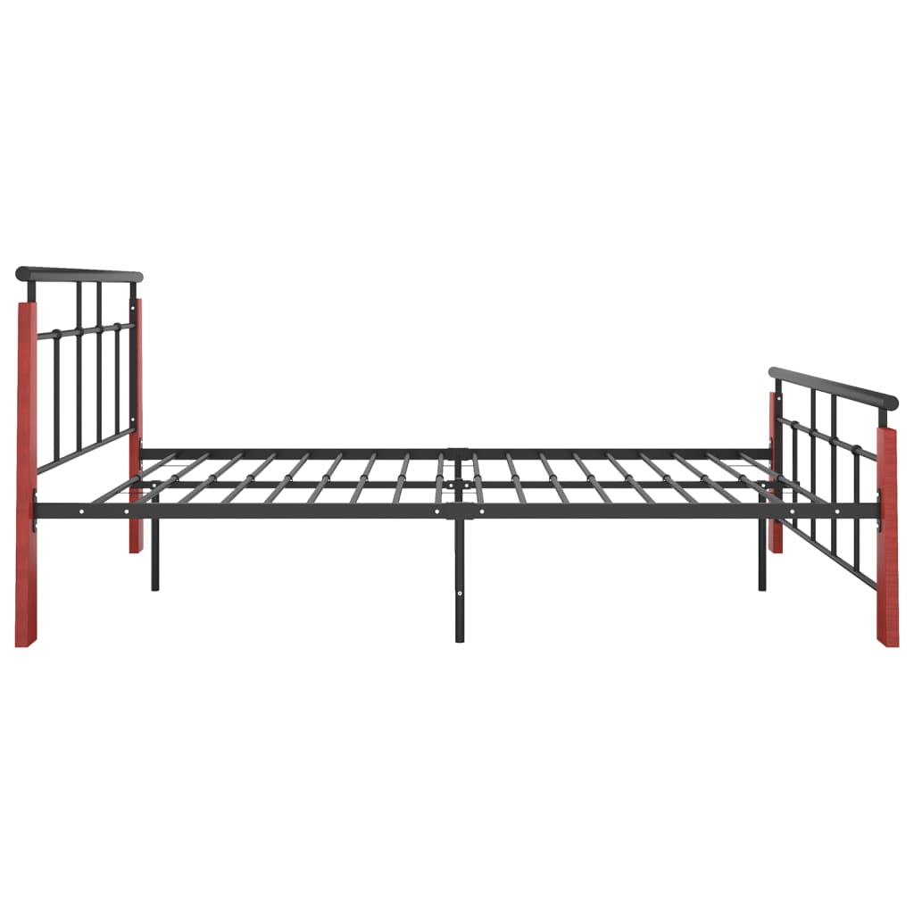 Cadre de lit sans matelas métal bois de chêne massif 120x200 cm - XIOS