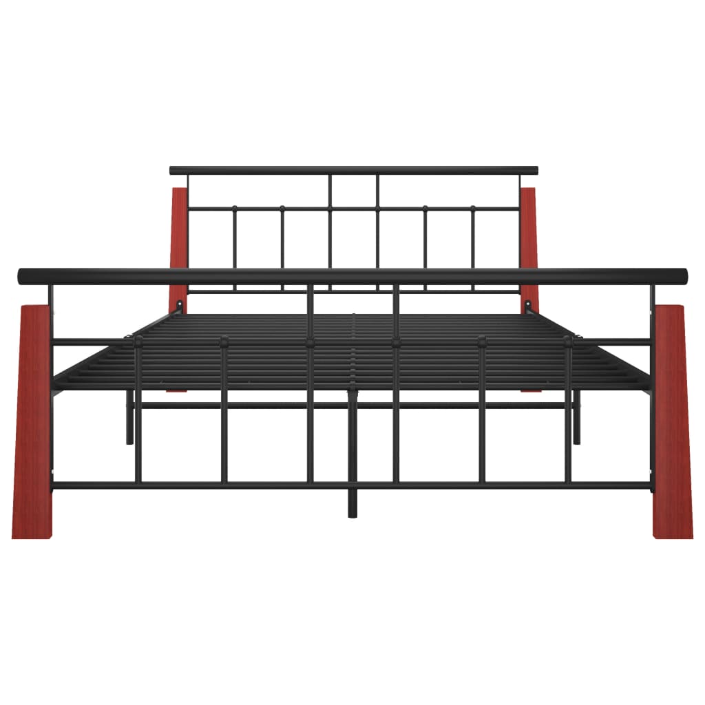 Cadre de lit sans matelas métal bois de chêne massif 140x200 cm - XIOS