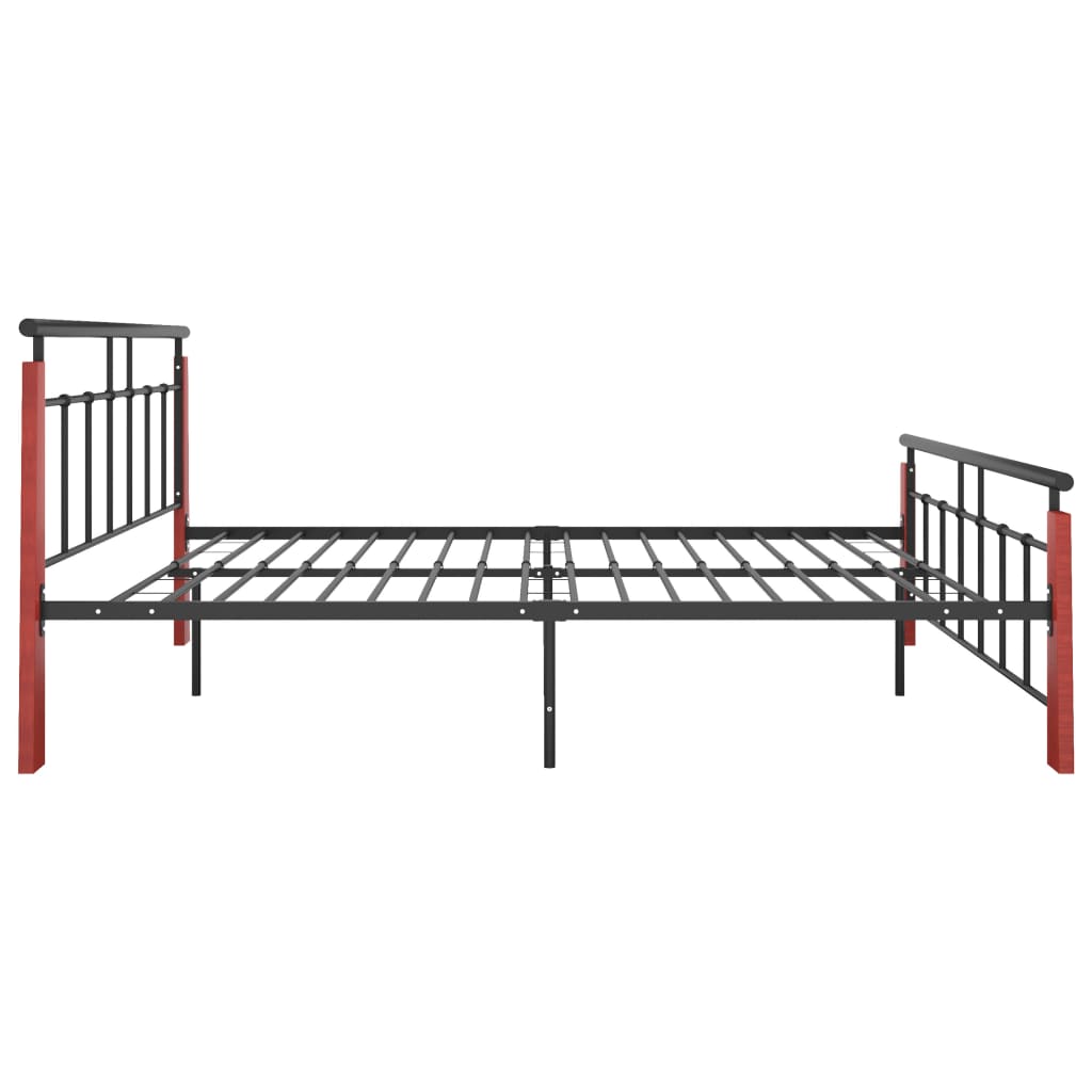 Cadre de lit sans matelas métal bois de chêne massif 140x200 cm - XIOS