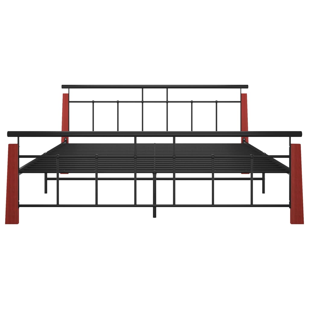 Cadre de lit sans matelas métal bois de chêne massif 180x200 cm - XIOS