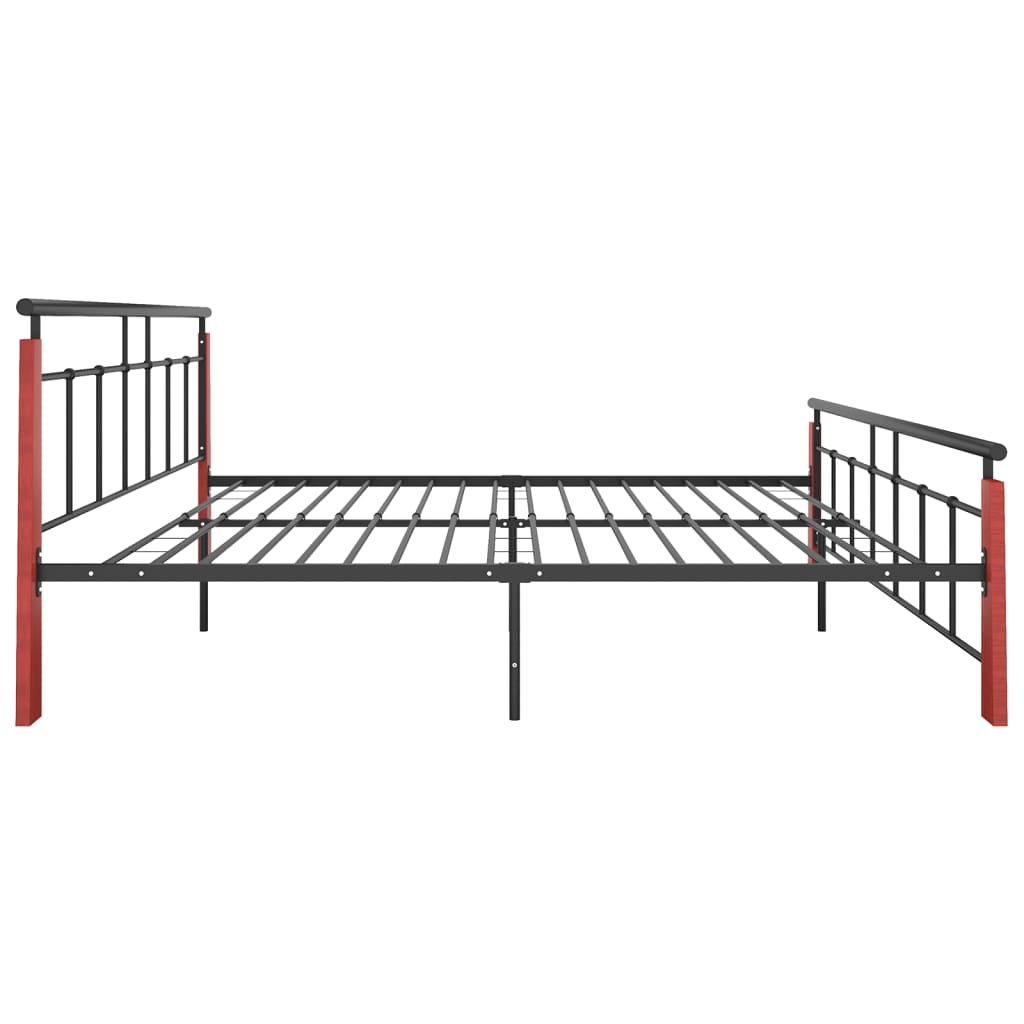 Cadre de lit sans matelas métal bois de chêne massif 180x200 cm - XIOS