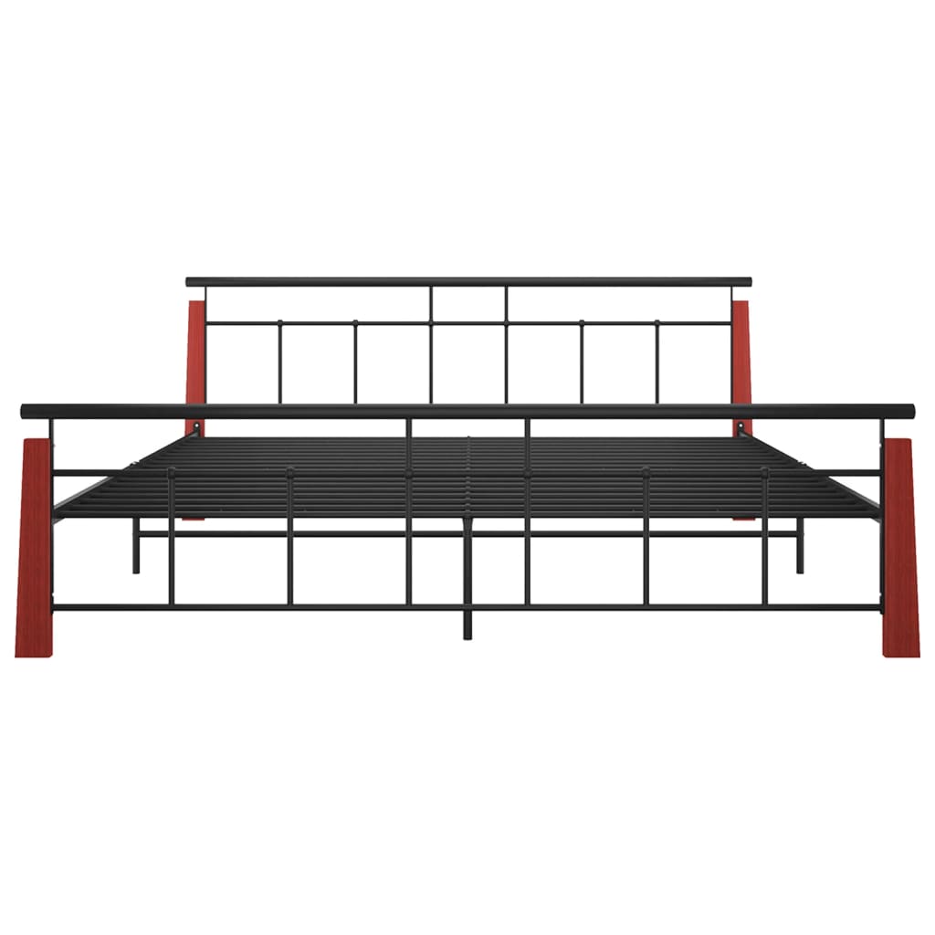 Cadre de lit sans matelas métal bois de chêne massif 200x200 cm - XIOS