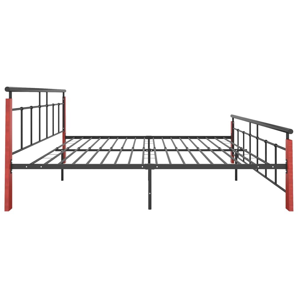 Cadre de lit sans matelas métal bois de chêne massif 200x200 cm - XIOS