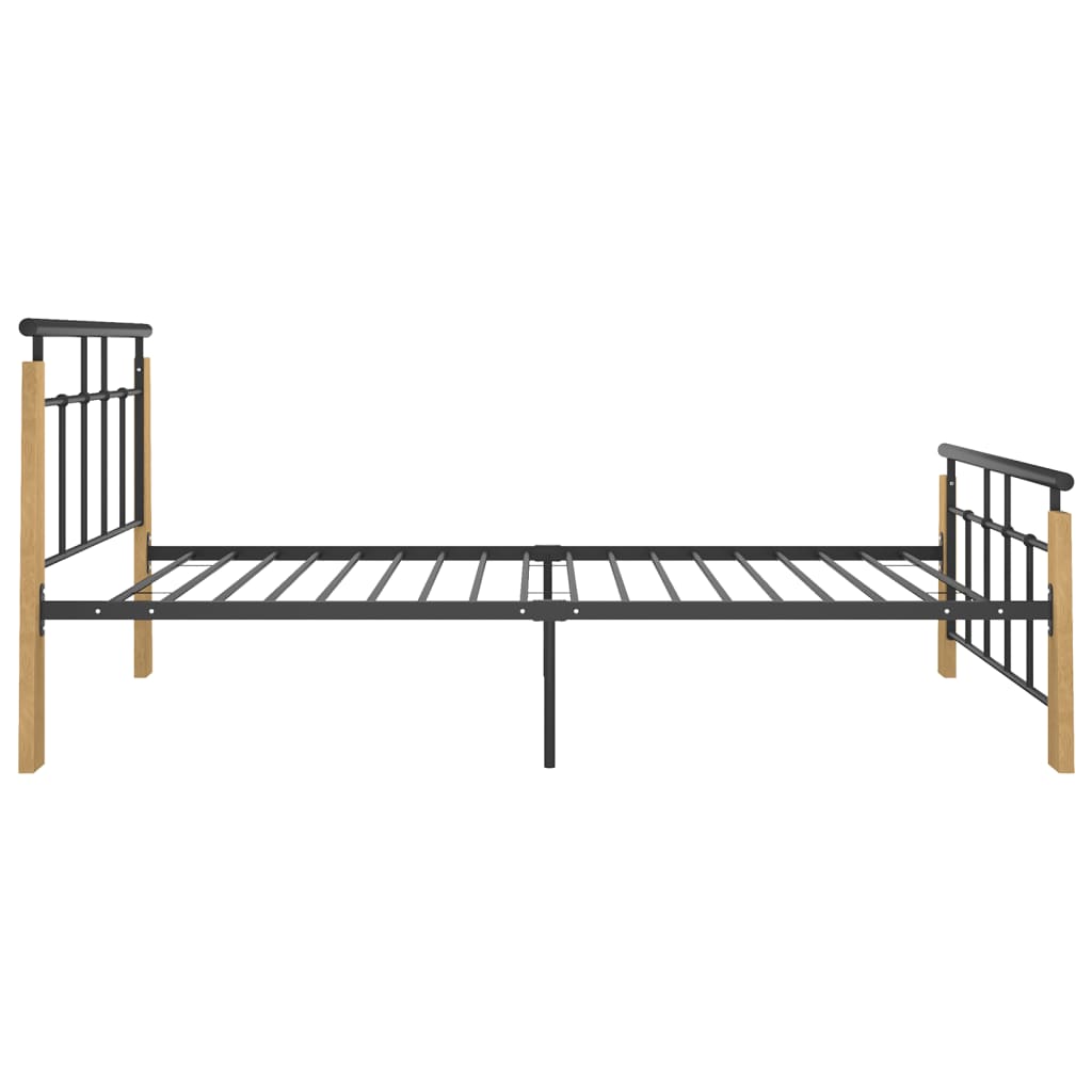 Cadre de lit sans matelas métal bois de chêne massif 100x200 cm - XIOS