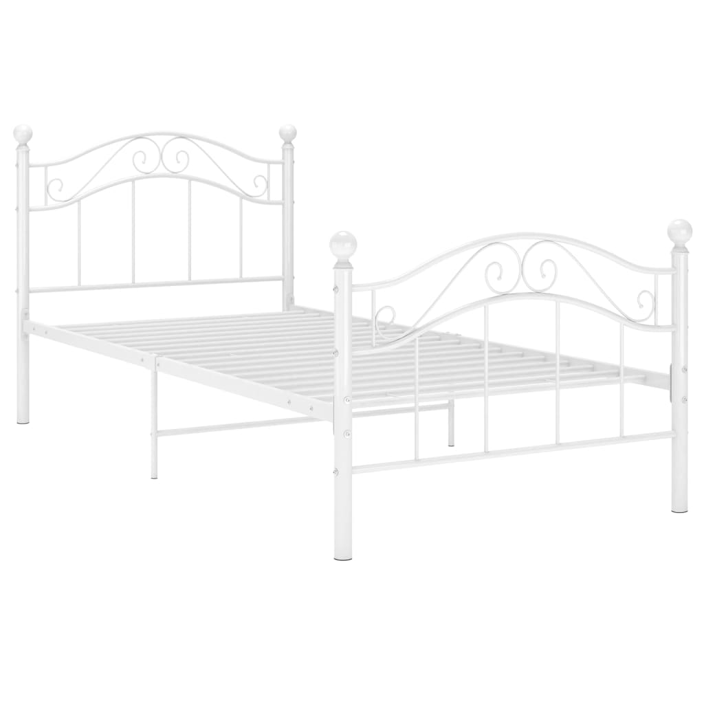 Cadre de lit sans matelas blanc métal 90x200 cm - XIOS