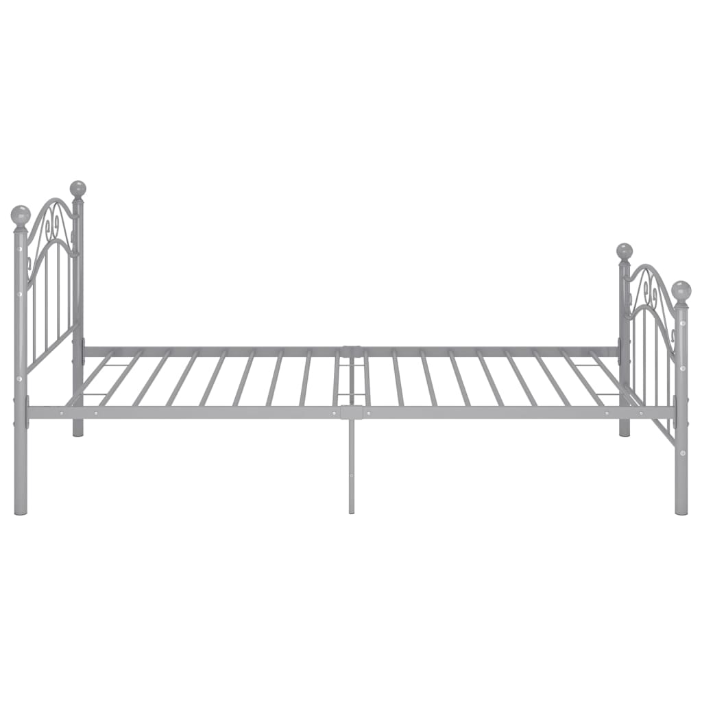 Cadre de lit sans matelas gris métal 90x200 cm - XIOS