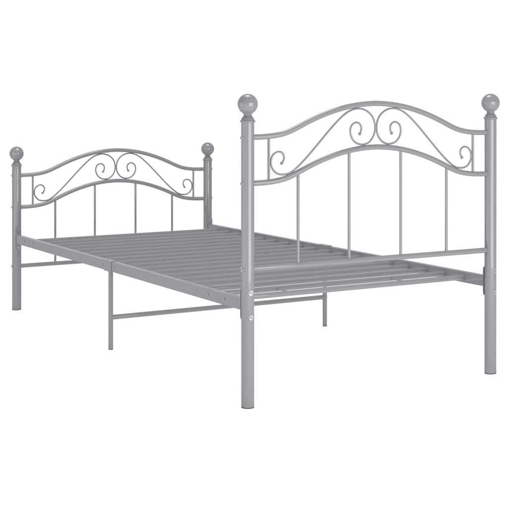 Cadre de lit sans matelas gris métal 90x200 cm - XIOS