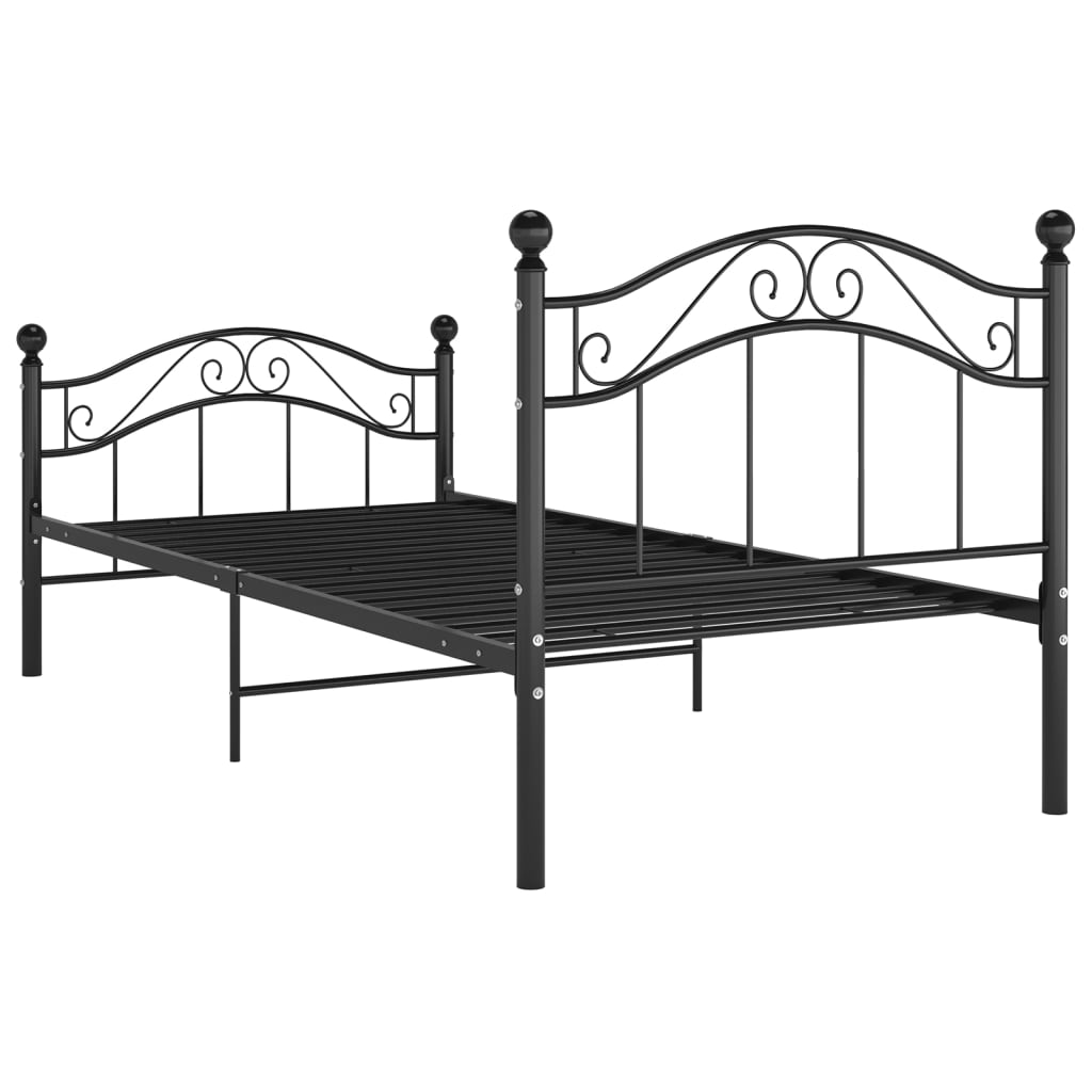 Cadre de lit sans matelas noir métal 100x200 cm - XIOS