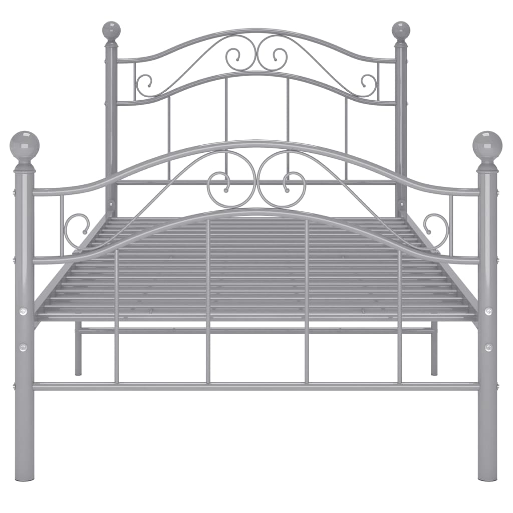 Cadre de lit sans matelas gris métal 100x200 cm - XIOS