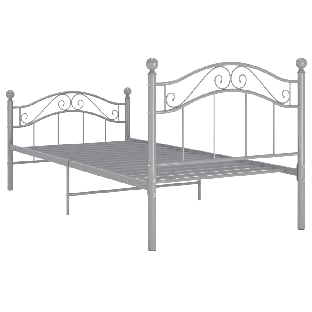 Cadre de lit sans matelas gris métal 100x200 cm - XIOS