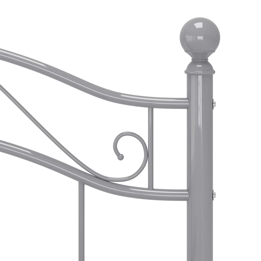Cadre de lit sans matelas gris métal 100x200 cm - XIOS