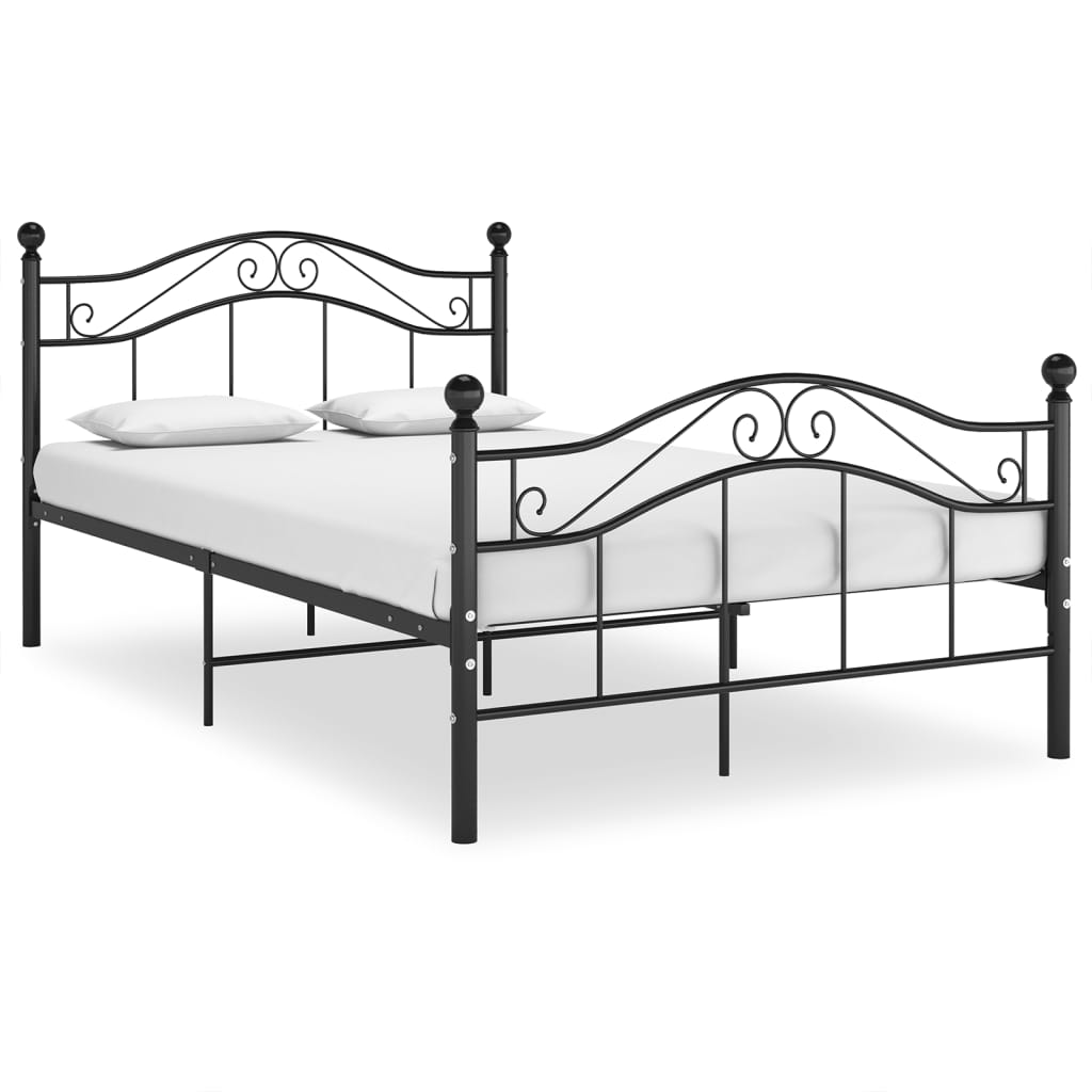 Cadre de lit sans matelas noir métal 120x200 cm - XIOS