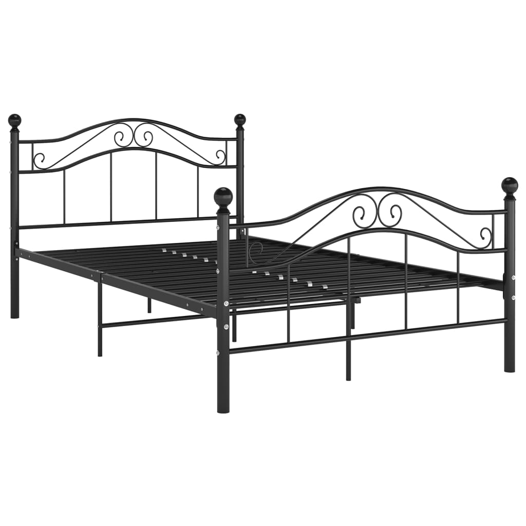 Cadre de lit sans matelas noir métal 120x200 cm - XIOS