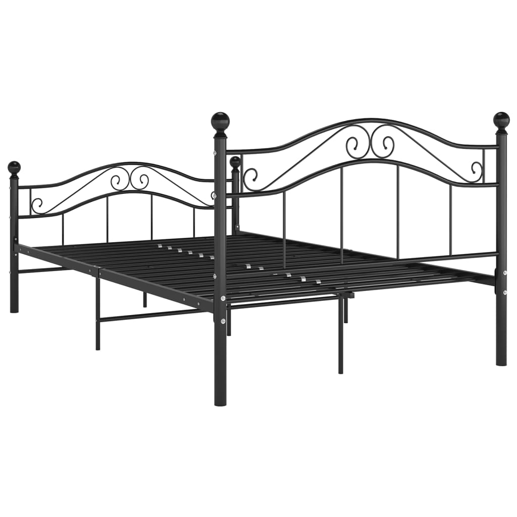 Cadre de lit sans matelas noir métal 120x200 cm - XIOS
