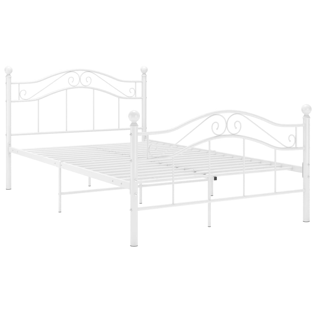 Cadre de lit sans matelas blanc métal 120x200 cm - XIOS