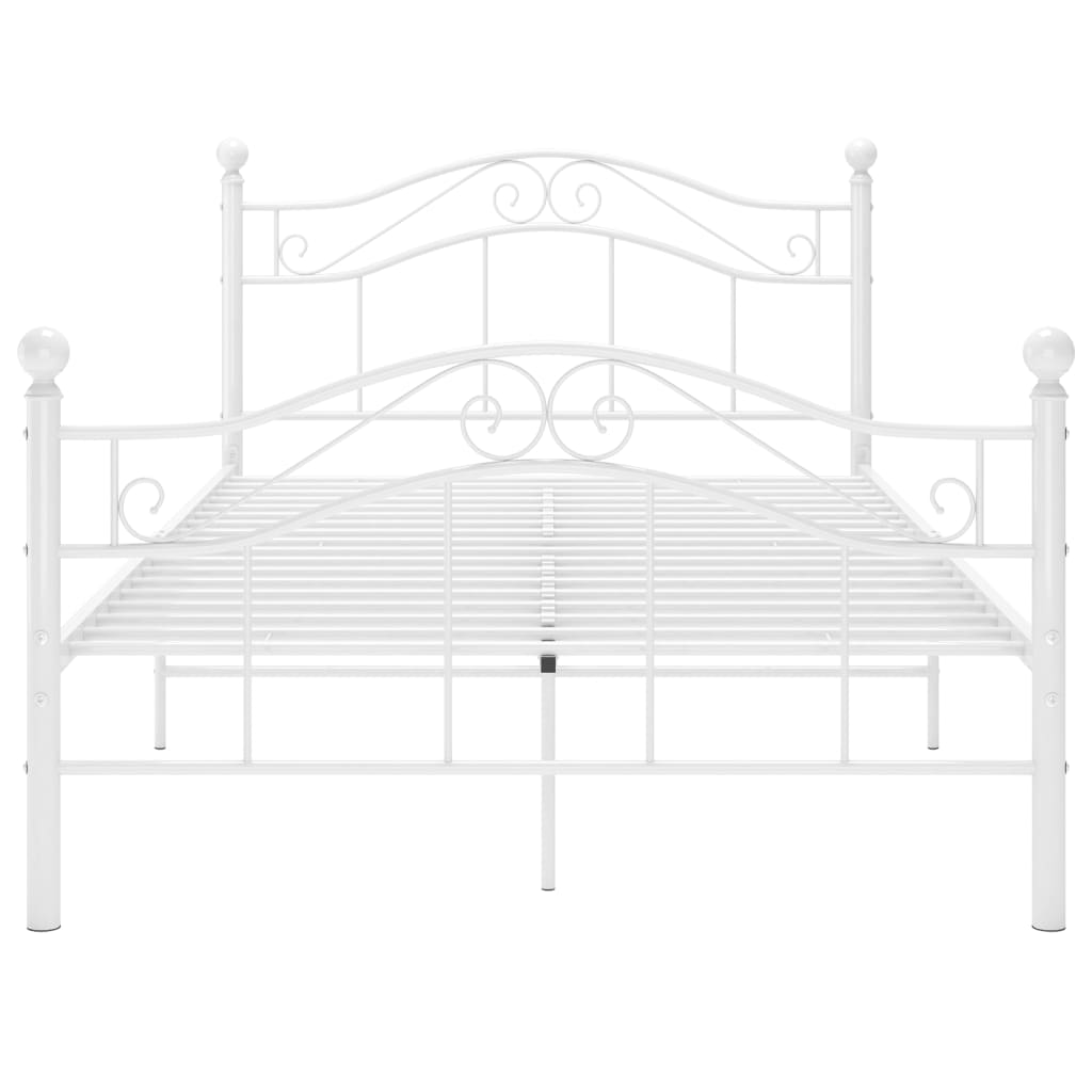 Cadre de lit sans matelas blanc métal 120x200 cm - XIOS