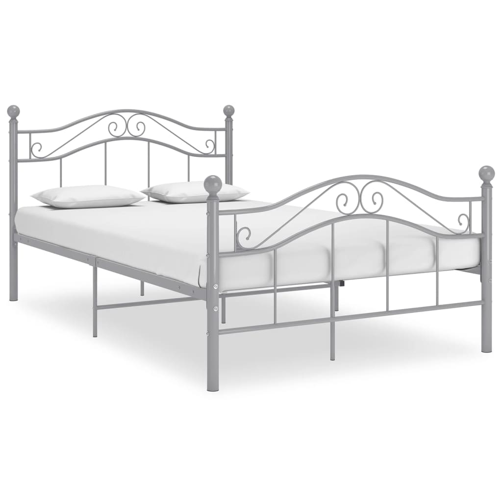 Cadre de lit sans matelas gris métal 120x200 cm - XIOS