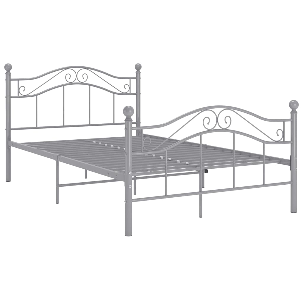 Cadre de lit sans matelas gris métal 120x200 cm - XIOS