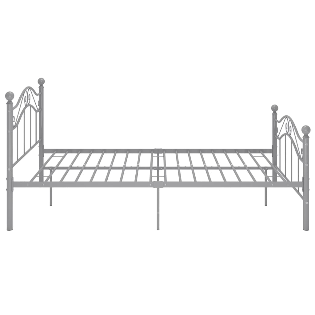 Cadre de lit sans matelas gris métal 120x200 cm - XIOS