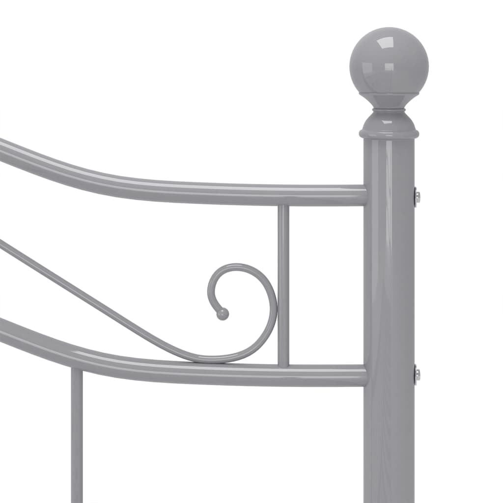 Cadre de lit sans matelas gris métal 120x200 cm - XIOS