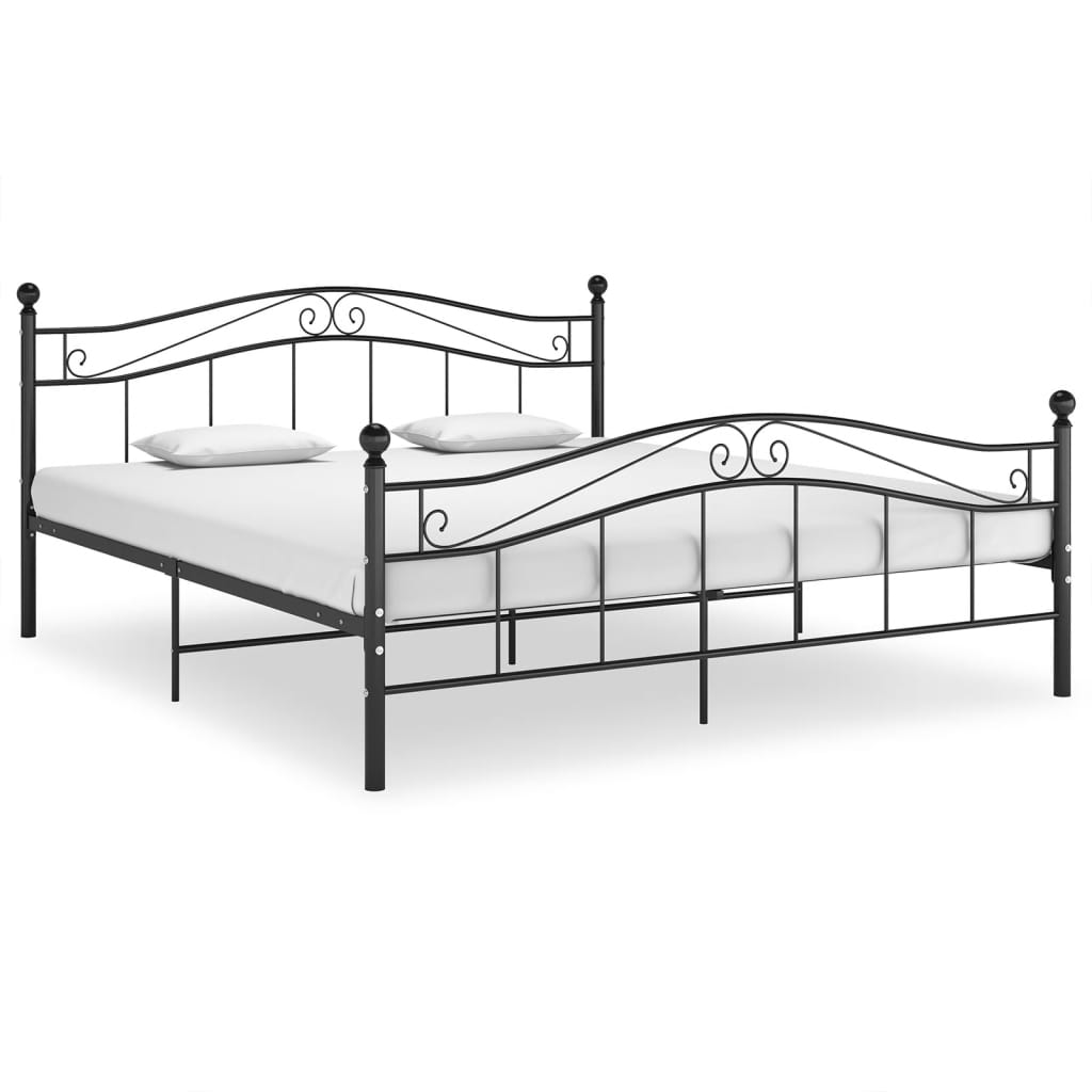 Cadre de lit sans matelas noir métal 140x200 cm - XIOS
