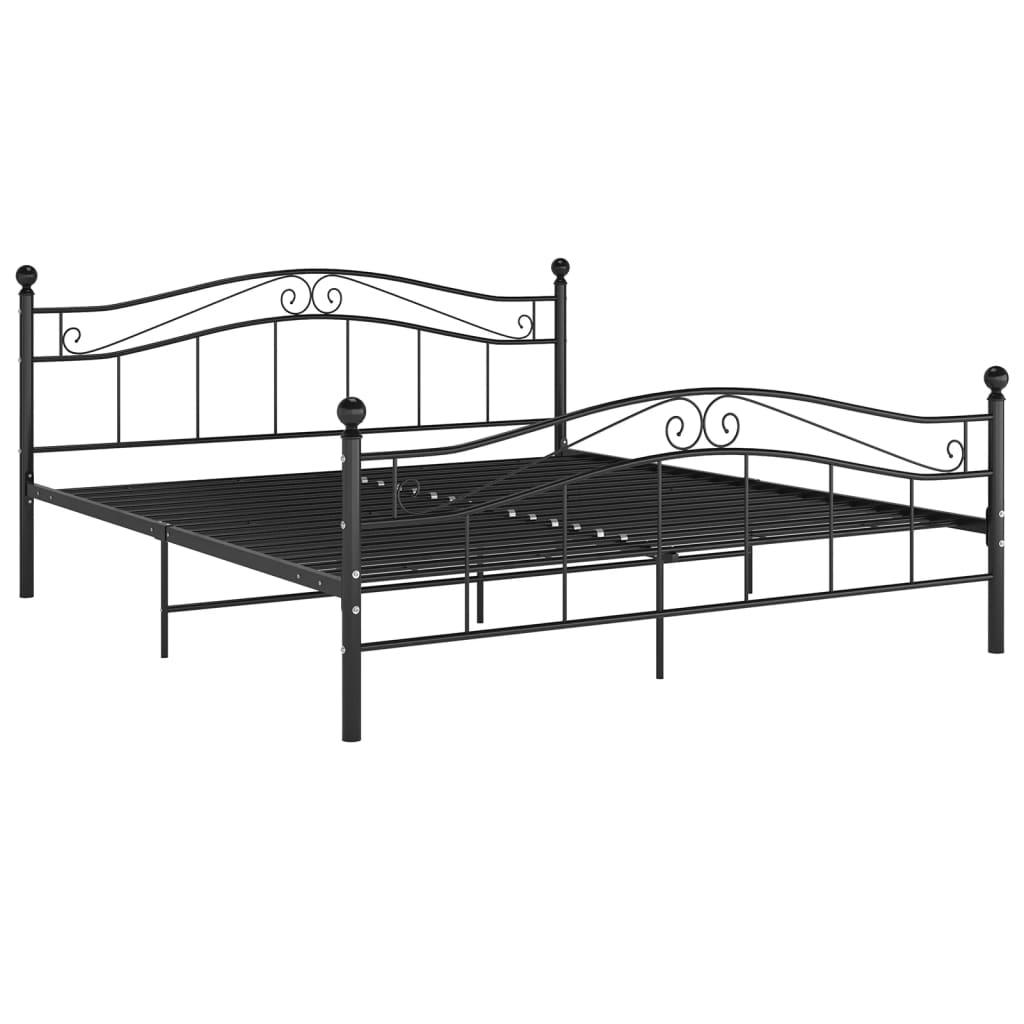 Cadre de lit sans matelas noir métal 140x200 cm - XIOS