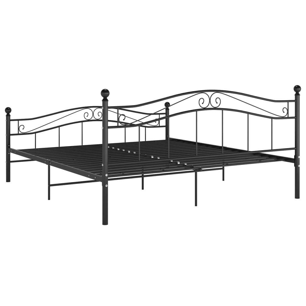 Cadre de lit sans matelas noir métal 140x200 cm - XIOS