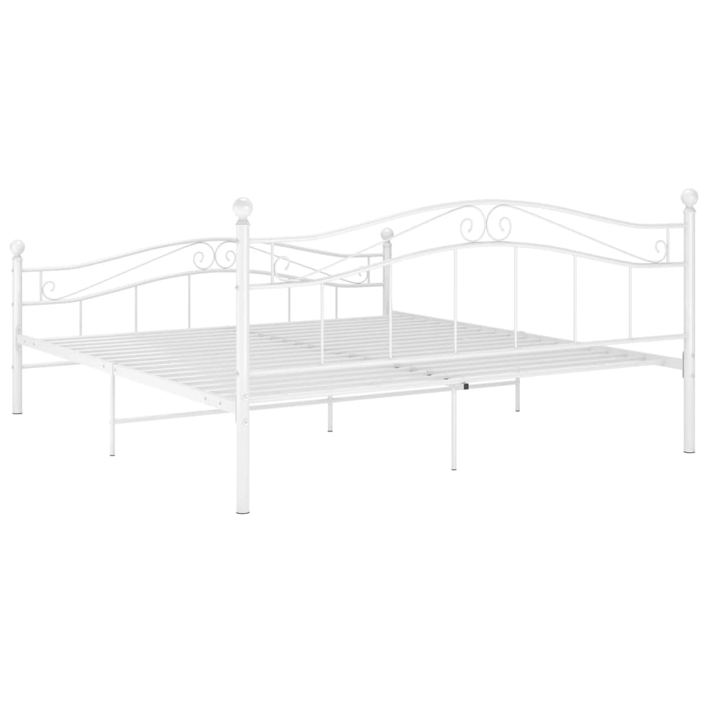 Cadre de lit sans matelas blanc métal 140x200 cm - XIOS