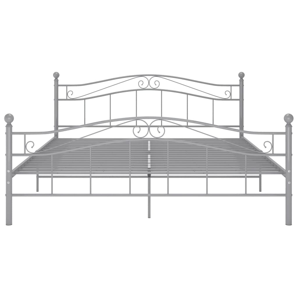 Cadre de lit sans matelas gris métal 140x200 cm - XIOS