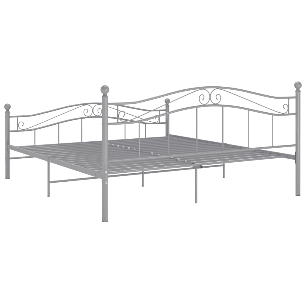 Cadre de lit sans matelas gris métal 140x200 cm - XIOS