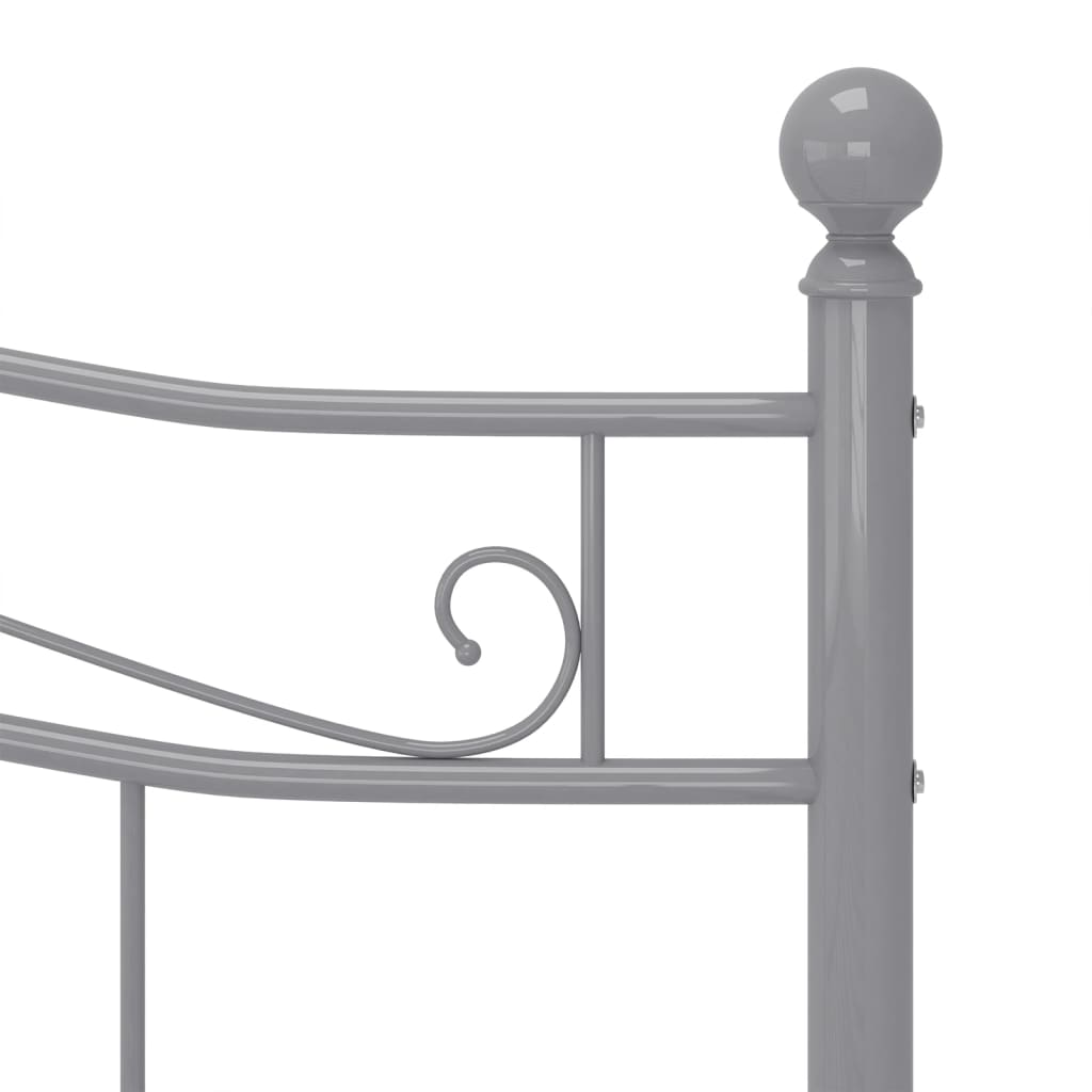 Cadre de lit sans matelas gris métal 140x200 cm - XIOS