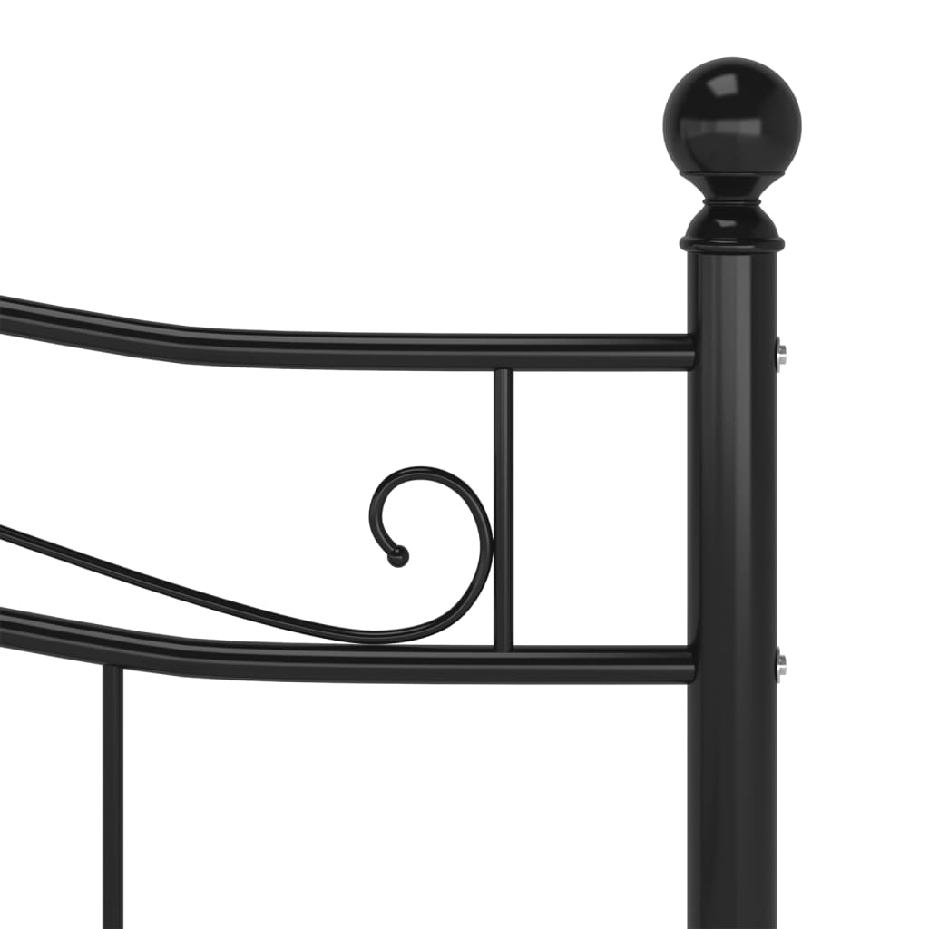 Cadre de lit sans matelas noir métal 160x200 cm - XIOS