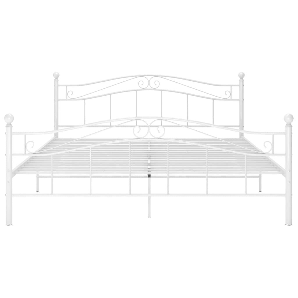 Cadre de lit sans matelas blanc métal 160x200 cm - XIOS