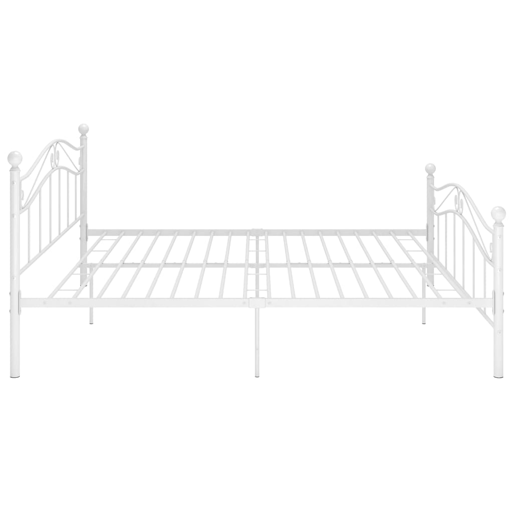 Cadre de lit sans matelas blanc métal 160x200 cm - XIOS