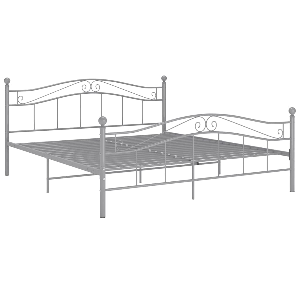 Cadre de lit sans matelas gris métal 160x200 cm - XIOS