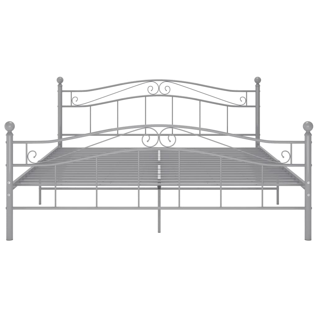 Cadre de lit sans matelas gris métal 160x200 cm - XIOS